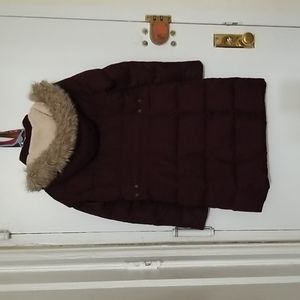 Lauren Ralph Lauren Down Puffer Coat with Faux Fur Trimmed Hood